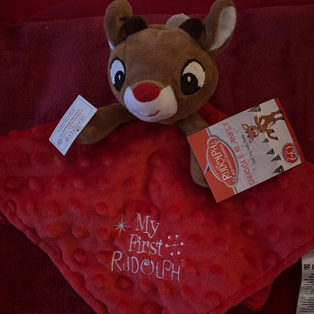 Rudolph Snuggle Blanket for Kids - Red